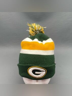 Green Bay Packers Beanie 47 Brand Yellow & Green Knit Hat Pom Pom OSFA Adult